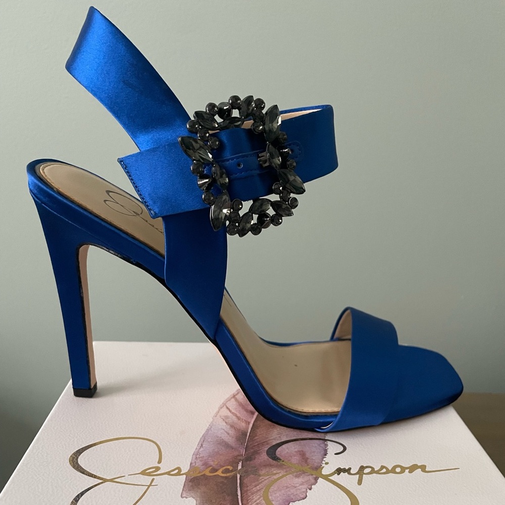 Jessica Simpson Blue Satin Heels